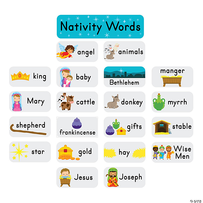 Nativity Word Wall Bulletin Board Set 21 Pc. Oriental Trading