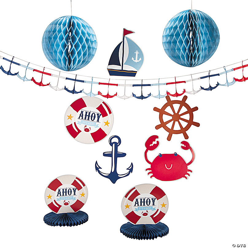  45 Pieces Nautical Balloons Nautical Party Latex Balloons  Decorations Anchor Sailboat Decorations for Kids Boys Birthday Baby Shower  Party Supplies : Toys & Games