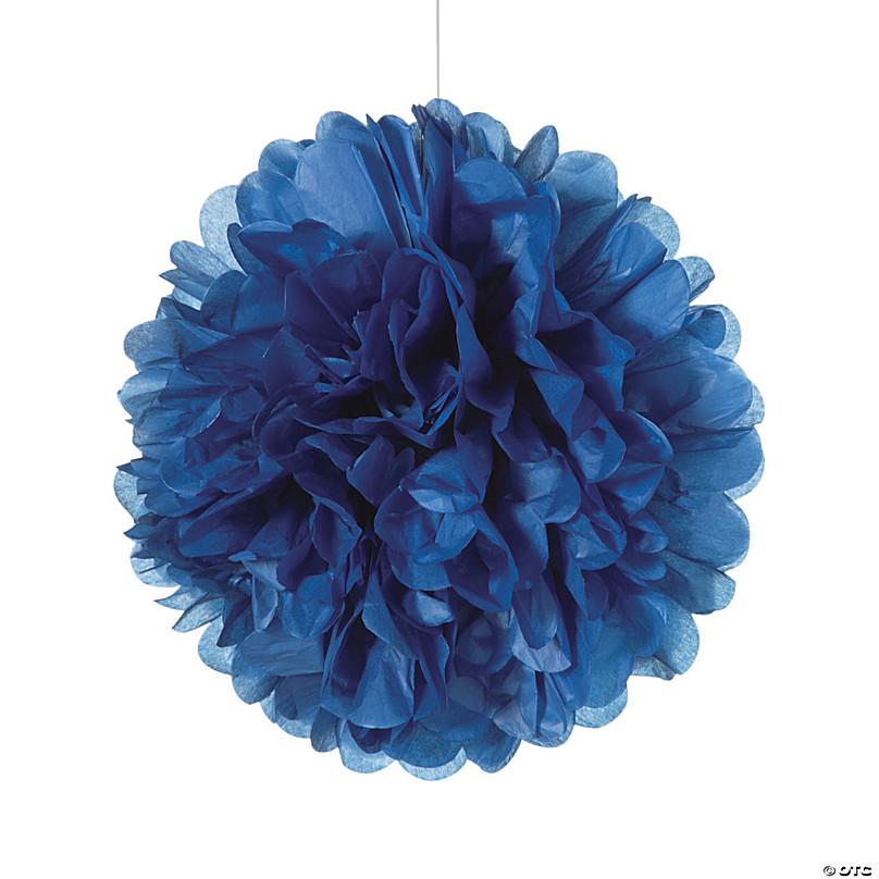 Blue Hanging Tissue Paper Pom-Pom Decorations - 6 Pc. Oriental Trading
