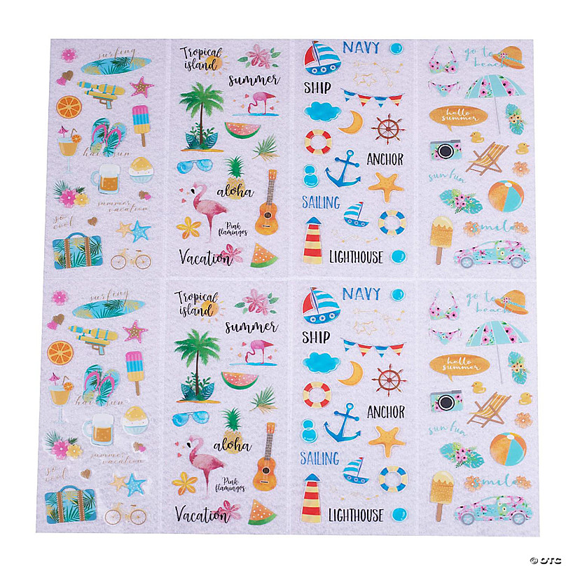 Tropical Beach Stickers for Kids, Arts and Crafts, Scrapbooking, Plann –  Royal Green Market