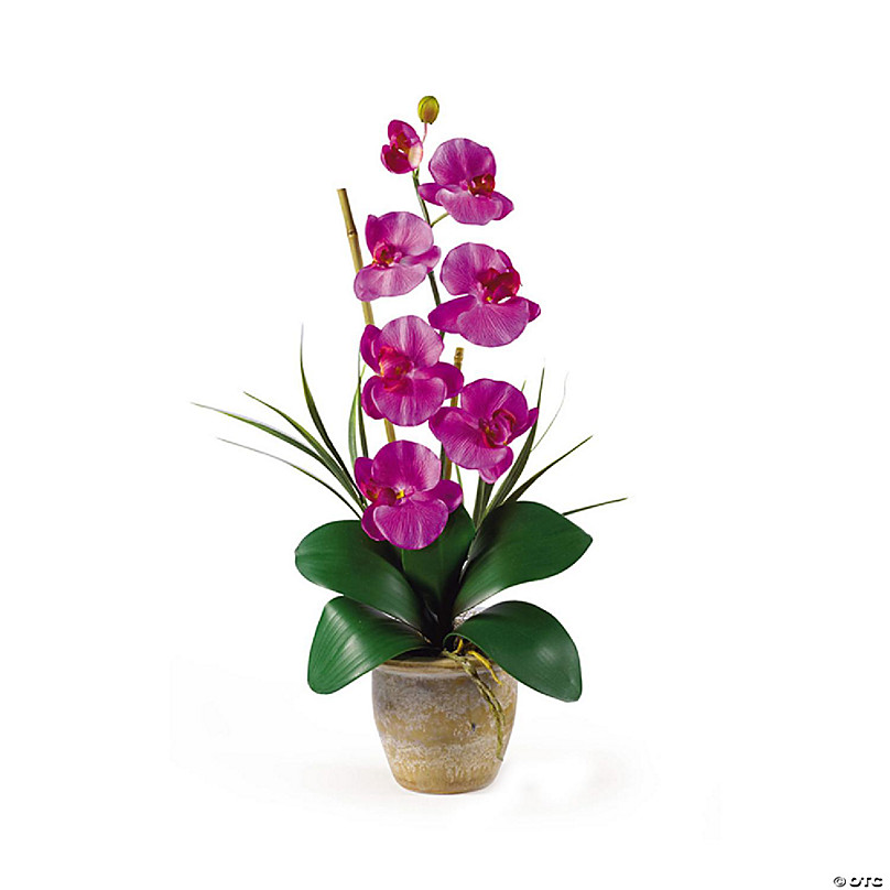 Nearly Natural Single Stem Phalaenopsis Orchid Silk Flower Arrangement Orchid 