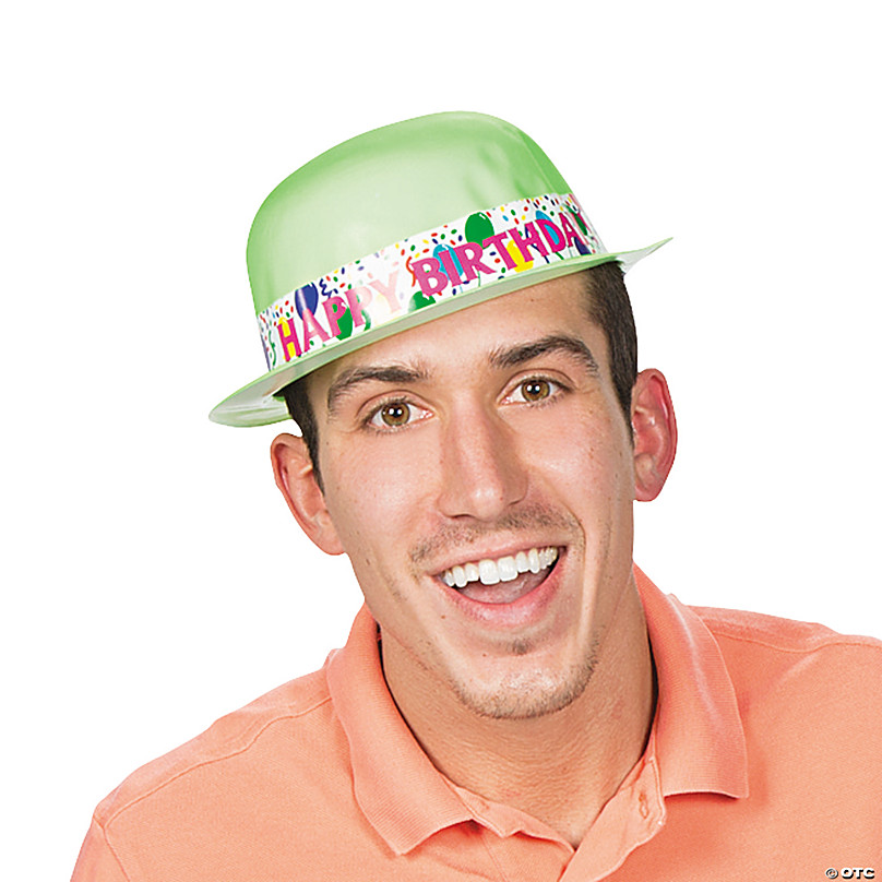 Neon Happy Birthday Derby Hats - 12 Pc. | Oriental Trading