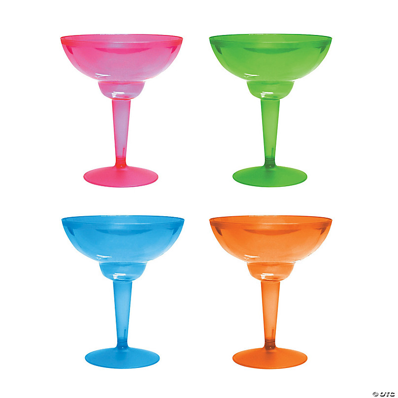 YöL 4x martini cocktail glasses set clear reusable plastic cup summer party picnic 