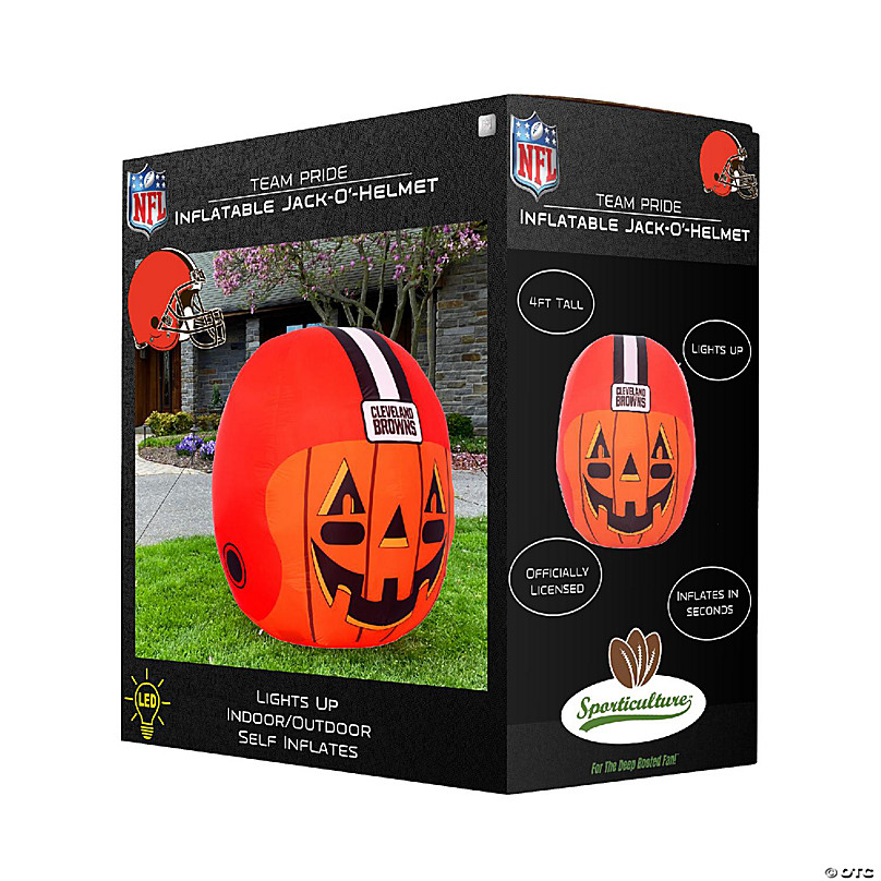 NFL Cleveland Browns Inflatable Jack O' Helmet, 4 ft Tall, Orange