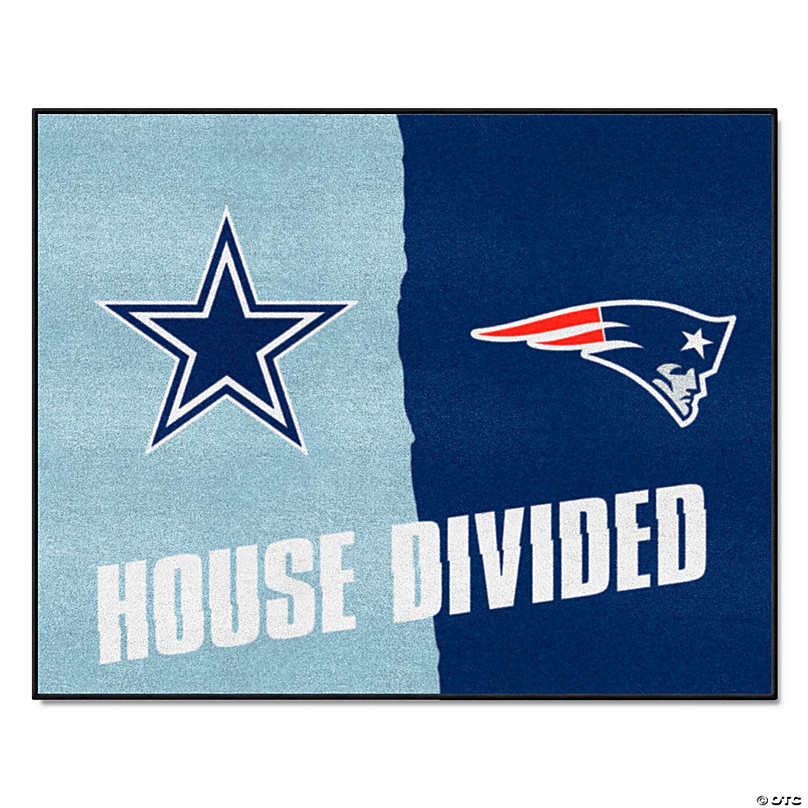 33.75 x 42.5 Black & Blue NFL Patriots or Jets House Divided Mat Area Rug