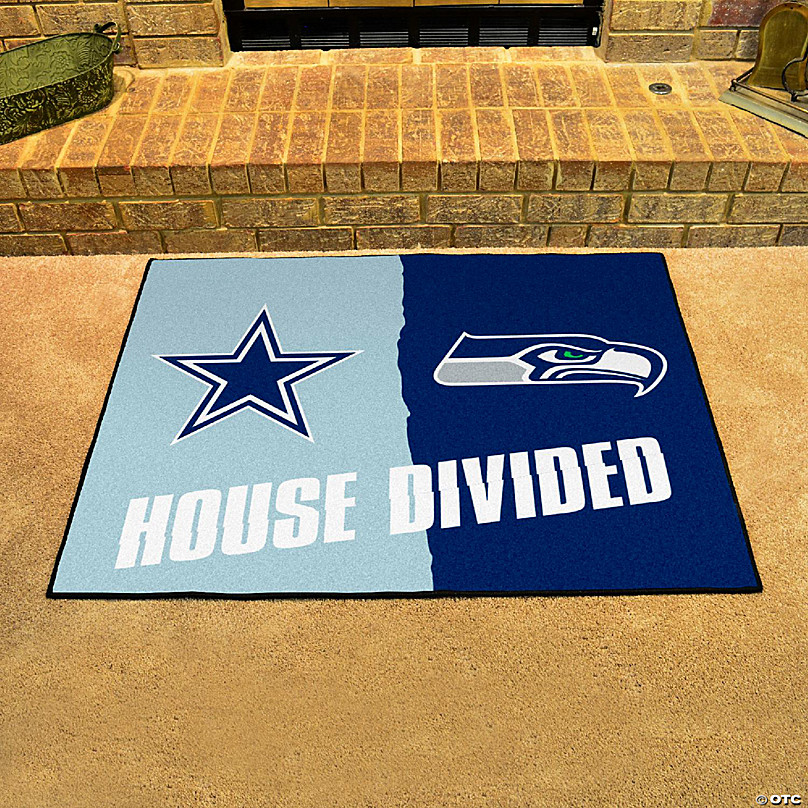 NFL House Divided - Cowboys / Redskins House Divided Non-Skid Mat  Rectangular Area Rug