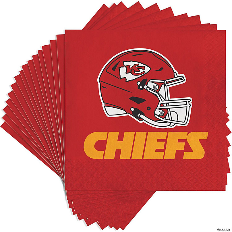 Kansas City Chiefs Paper Beverage Napkins 48 Count for 24 Guests