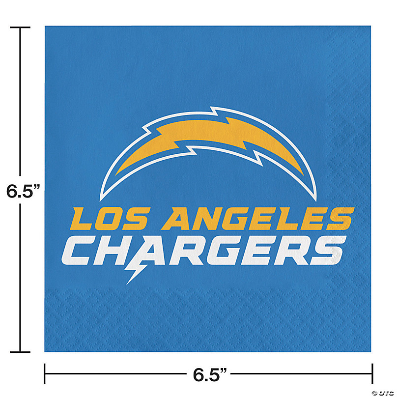 Lot of 5 Packs of 36 2 Ply Napkins Los Angeles Chargers NFL