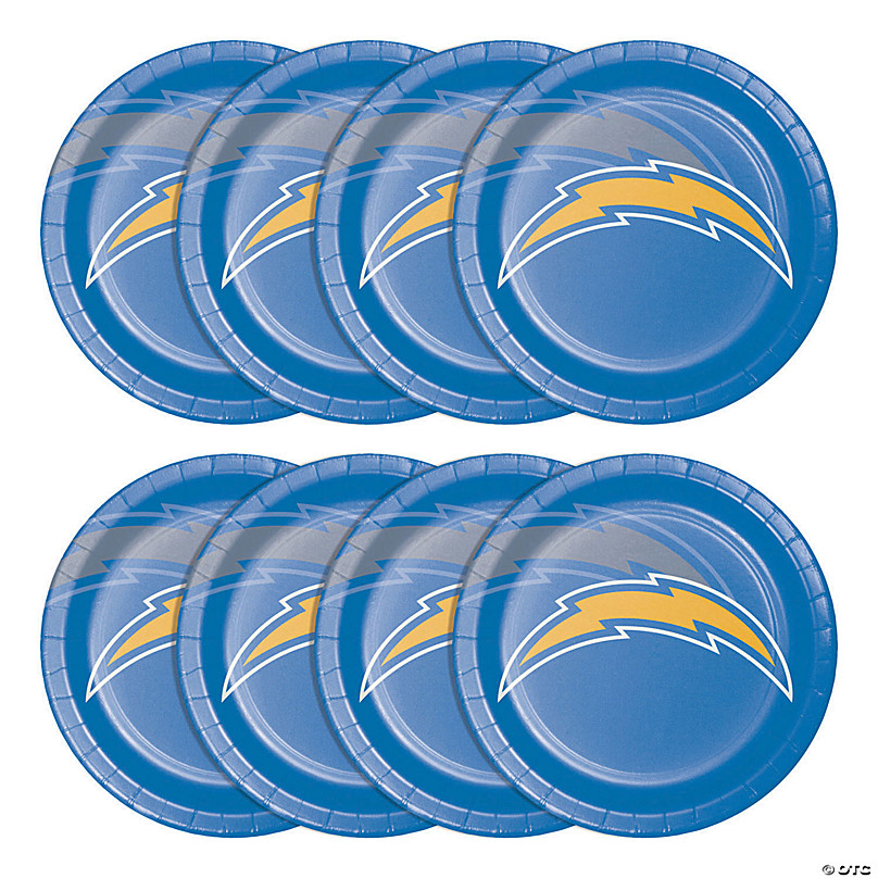 NFL Los Angeles Chargers 9 Paper Plate and 6.5 Napkin Party Kit 48 Count