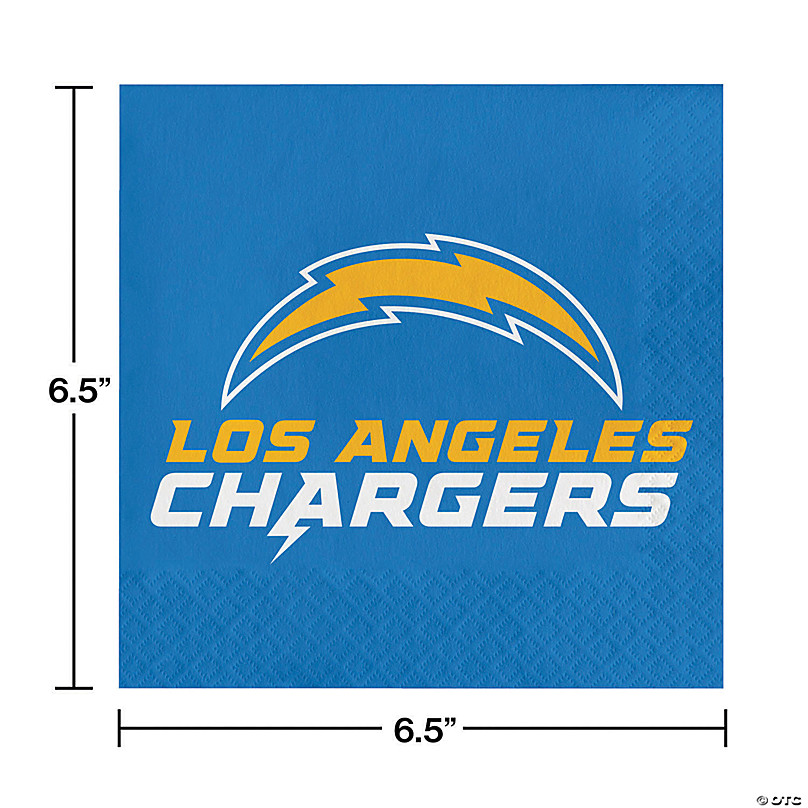 NFL Los Angeles Chargers 9 Paper Plate and 6.5 Napkin Party Kit 48 Count