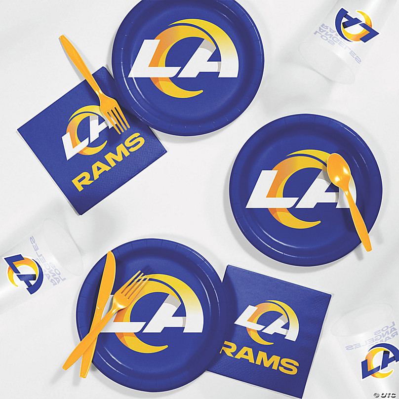 LOS ANGELES RAMS NFL FOOTBALL Party Supply Kit w/Plates & Tablecover