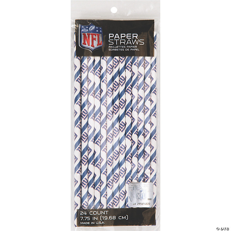 72ct NFL New York Giants Paper Straws Blue