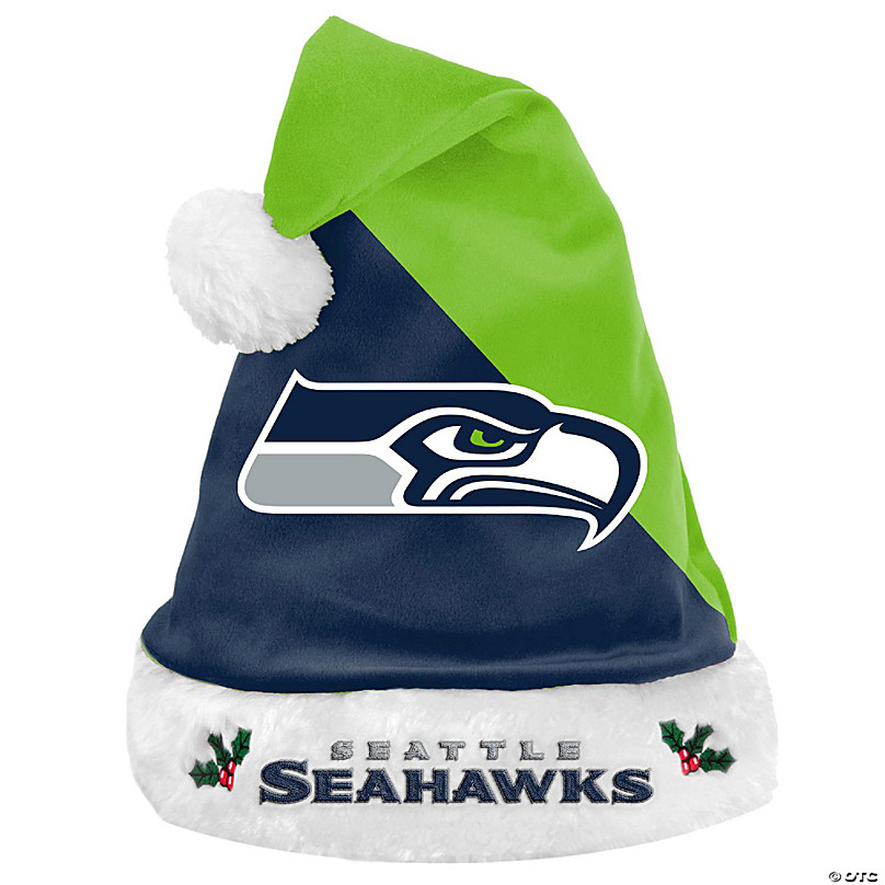 Seattle Seahawks NFL Basic Plush Holiday 18 Inch Christmas Santa