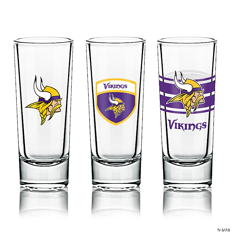 2 NEW Minnesota Vikings Miller Lite 60 Season Nucleated Tall Beer Pint  Glasses