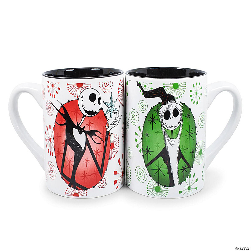 Disney The Nightmare Before Christmas Stormy Night Ceramic Mugs Set of 2