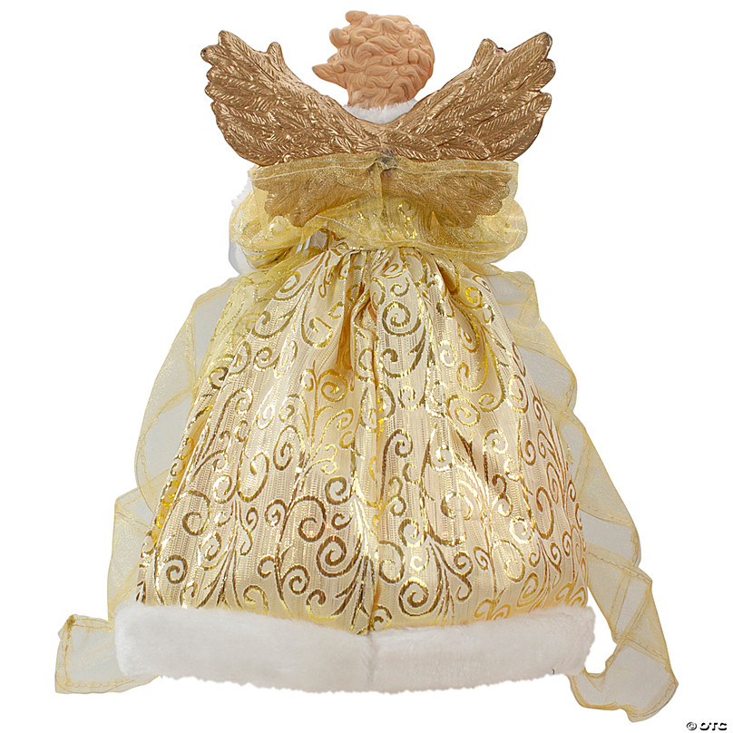 Northlight 10 Gold Angel Tree Topper, Warm White Lights