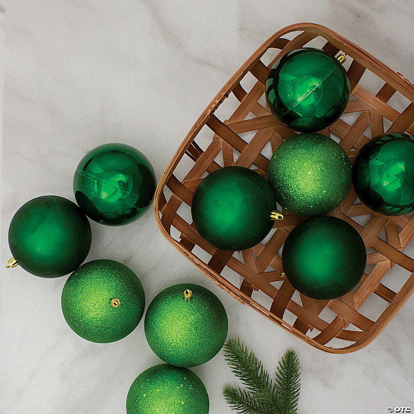 Bulk Red & Green Ball Shatterproof Plastic Christmas Ornaments - 50 Pc.