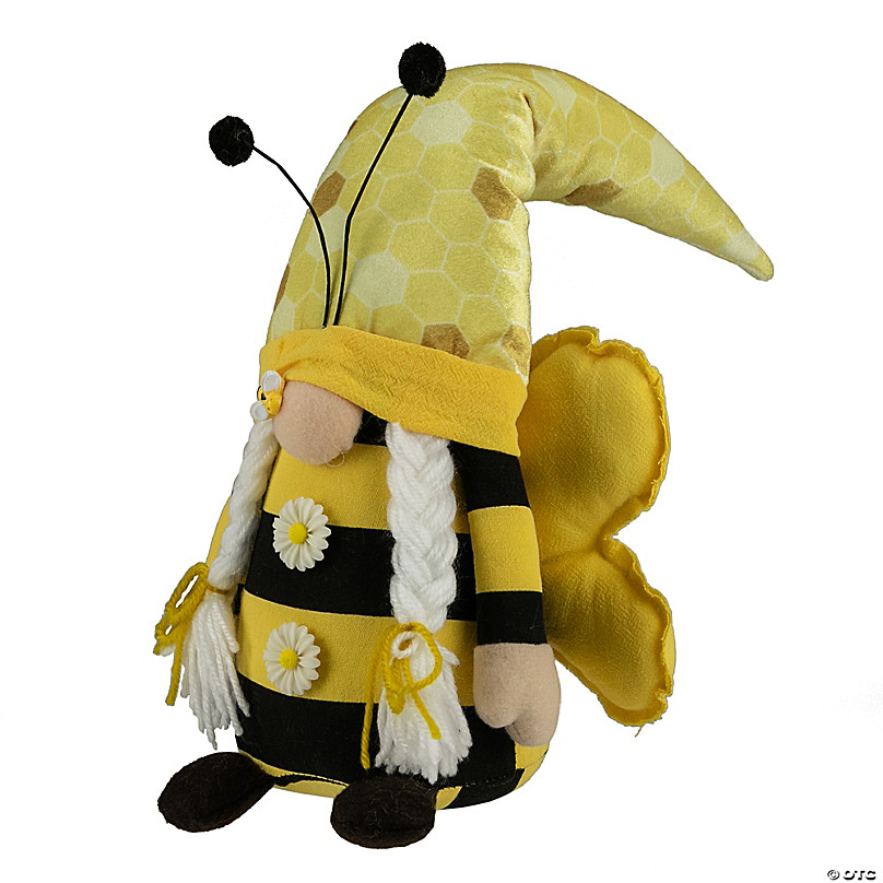 Dosoop Spring Bumble Bee Gnome Knitted Yellow Black Plush