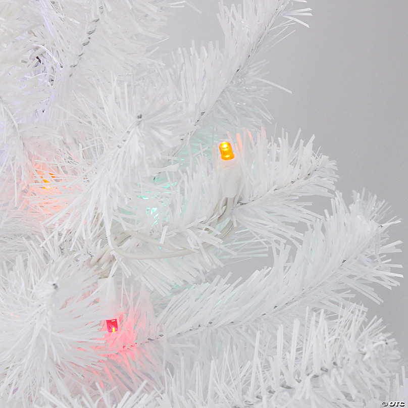 Northlight 7.5' Pre-Lit Medium White Iridescent Pine Artificial Christmas Tree - Multi-Color LED Lights 31752257