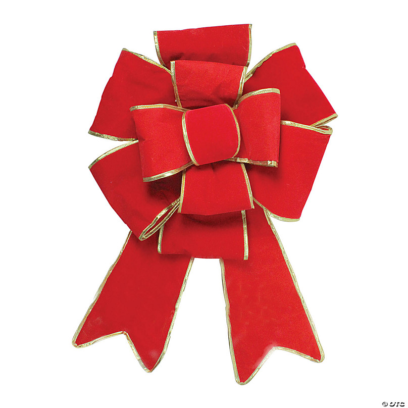 Red Velveteen Holiday Bow 11in x 15in