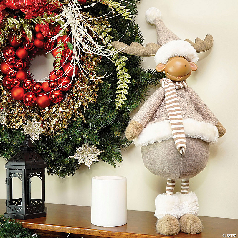 Brown/Beige 24.75 Northlight Decorative Standing Moose Christmas Table Top Figure 