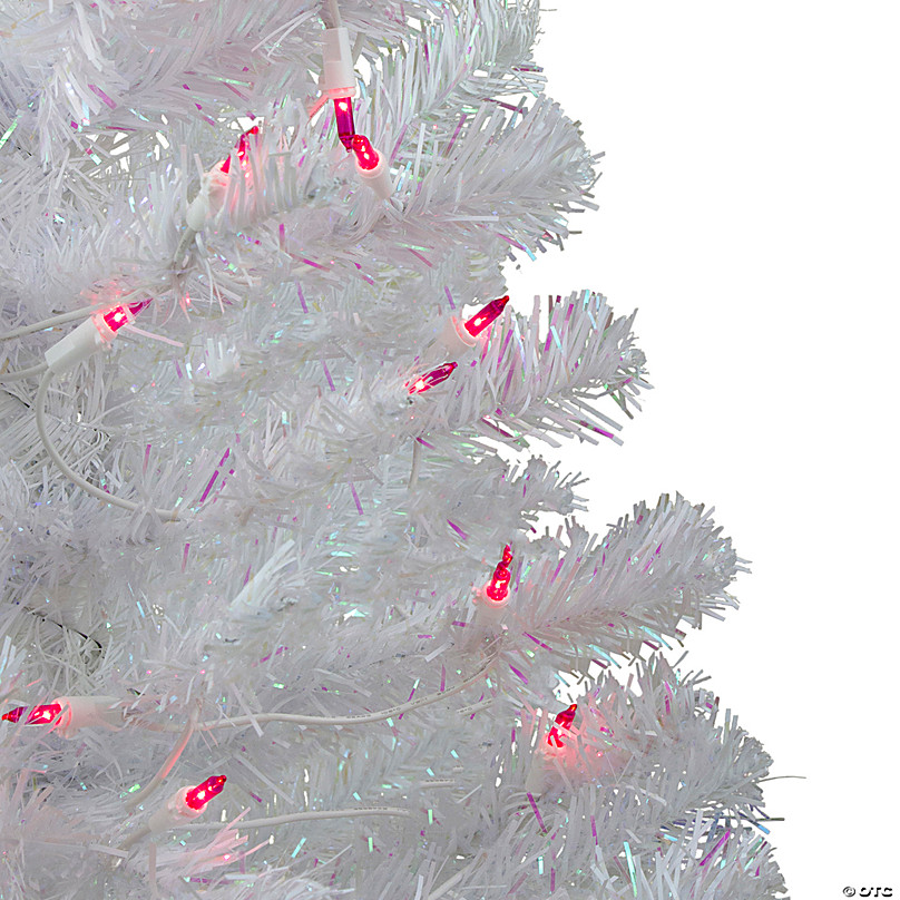 Northlight 3' Pre-Lit White Medium Iridescent Pine Artificial Christmas Tree  - Purple Lights, 1 - Ralphs