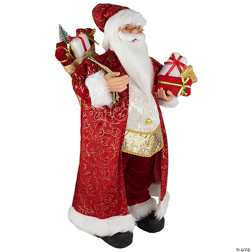 Northlight - 32 Red and White Santa Claus Christmas Figurine with Gifts