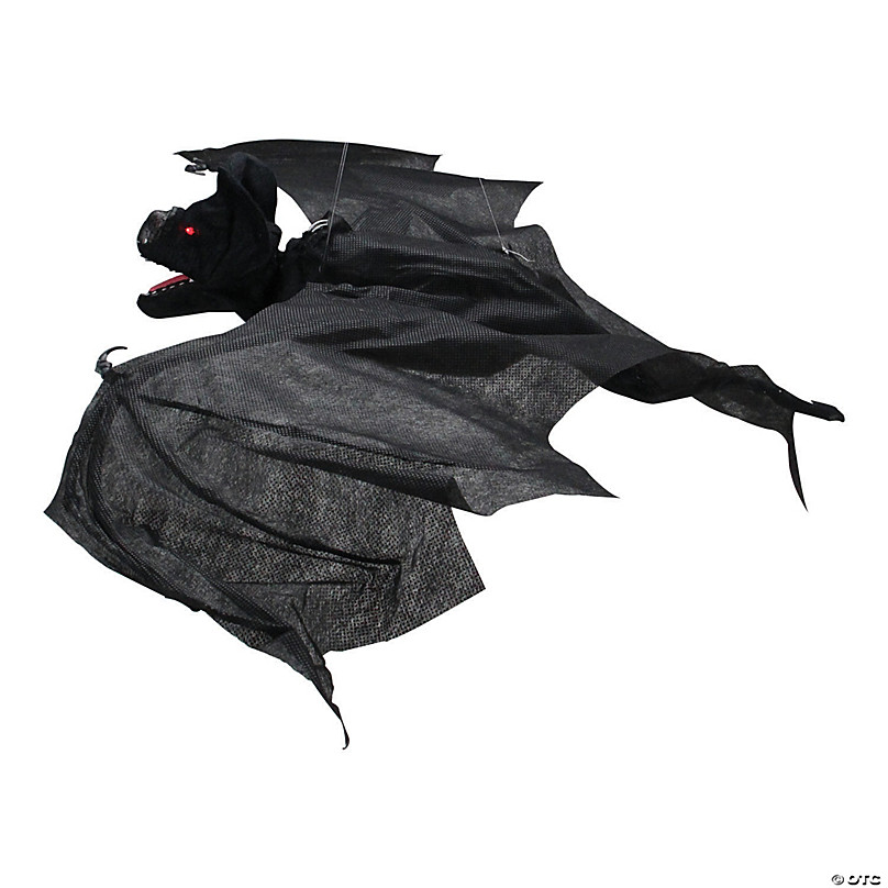 BATTERY OPERATED FLYING BAT toy bats w light up eyes scarry halloween ...