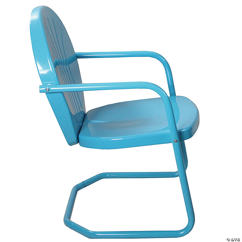 Northlight 34-Inch Outdoor Retro Tulip Armchair Turquoise Blue