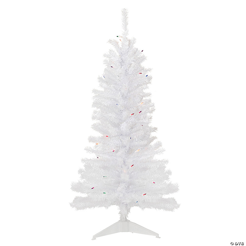 Northlight 2' Pre-Lit Woodbury White Pine Slim Artificial Christmas Tree  Pink Lights