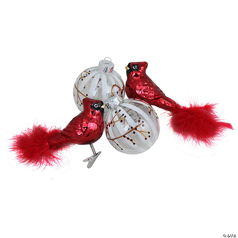 Northlight 6 Silver Sequin Bird With White Feathers Clip On