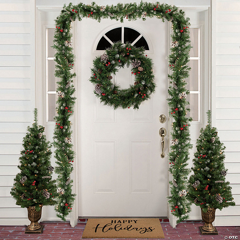 The Holiday Aisle® Foam Christmas Frosted Berry Pinecone Tree