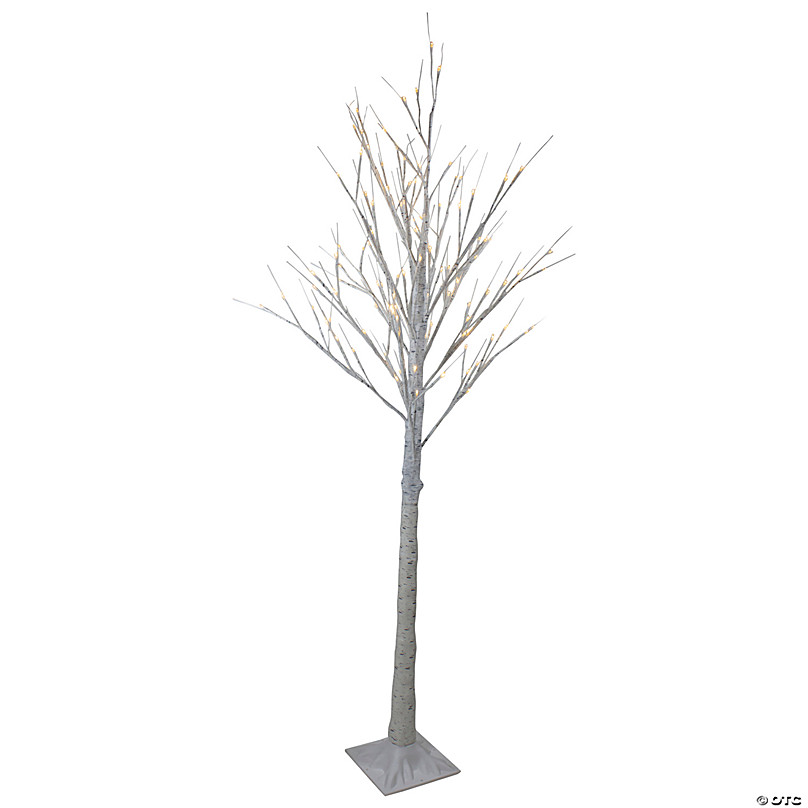 Northlight 6' Lighted Christmas White Birch Twig Tree Outdoor Decoration -  Warm White LED Lights