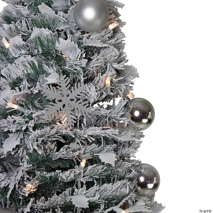 Northlight 6' Pre-Lit Red Tinsel Pop-Up Artificial Christmas Tree - Clear  Lights