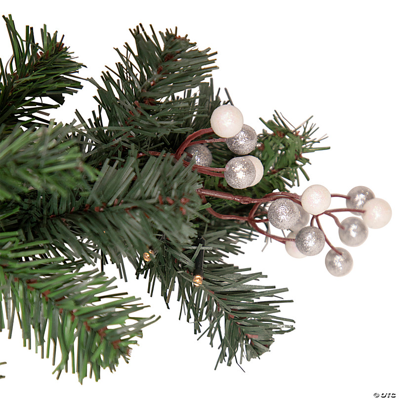 Northlight 9' x 10 Pre-Lit Vermont White Pine Artificial Christmas  Garland, Clear Lights