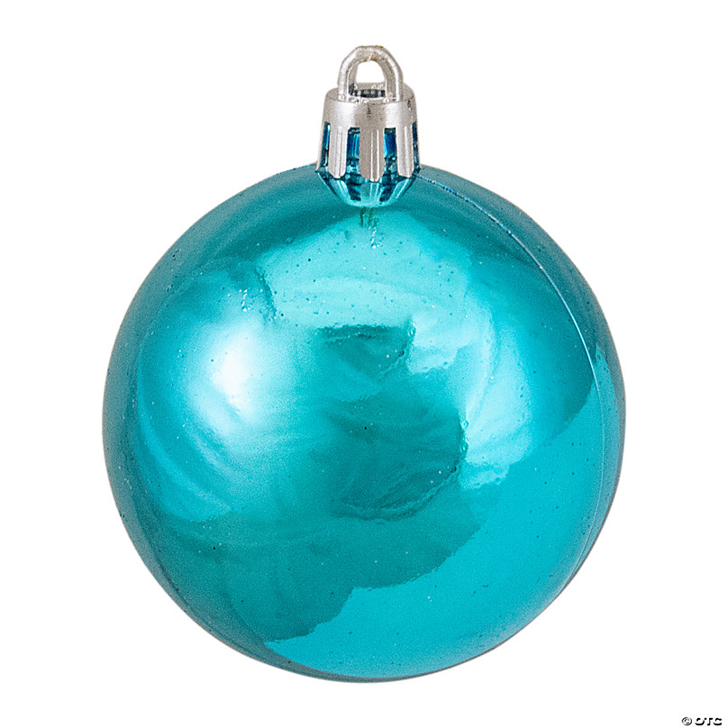 Northlight 96ct Turquoise Blue Shatterproof 4-Finish Christmas