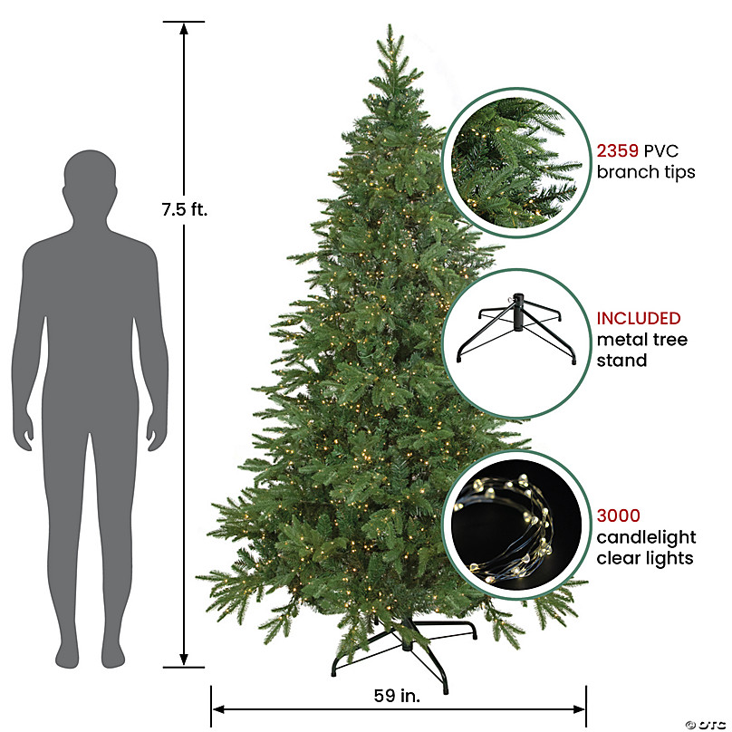 Northlight 7.5' Pre-Lit Iridescent White Alaskan Pine Artificial Christmas  Tree - Clear Lights | Oriental Trading