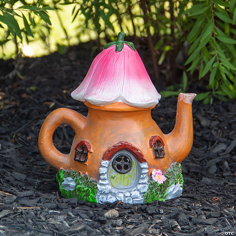 Northlight 7 in. Solar Lighted Flower Tea Pot Outdoor Garden Statue  34739282 - The Home Depot