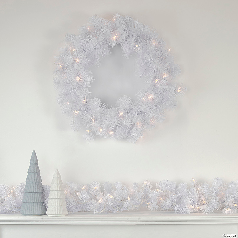 Northlight 50' x 4 White Iridescent Artificial Christmas Garland - Unlit