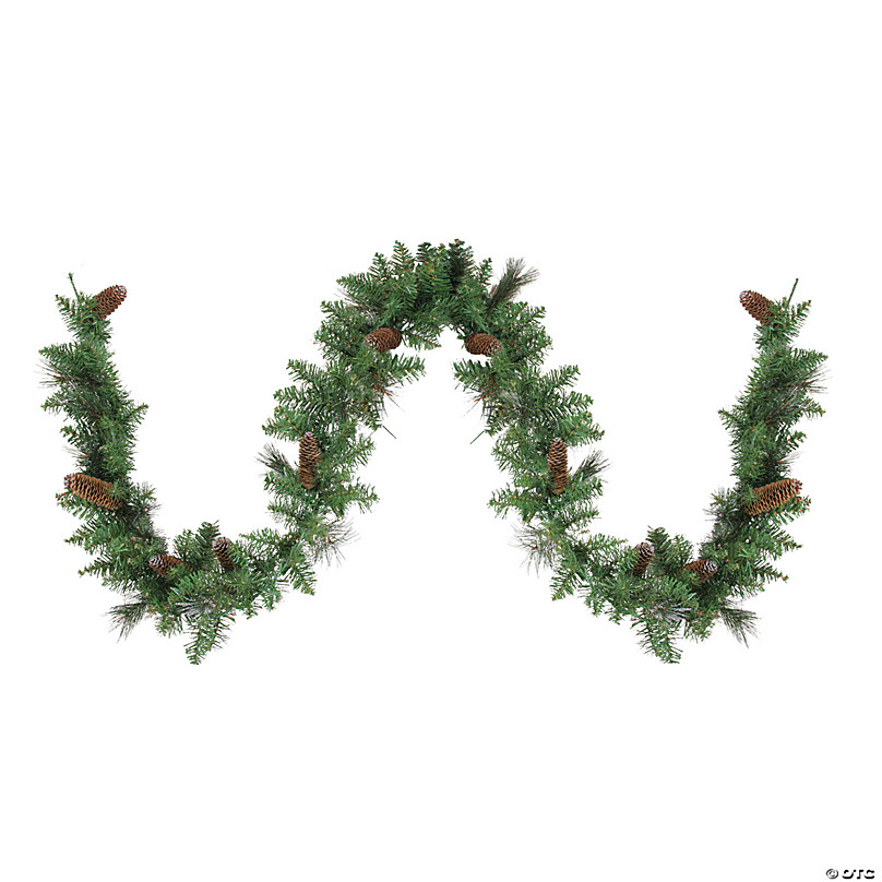 Northlight 9' x 10 Pre-Lit Vermont White Pine Artificial Christmas  Garland, Clear Lights