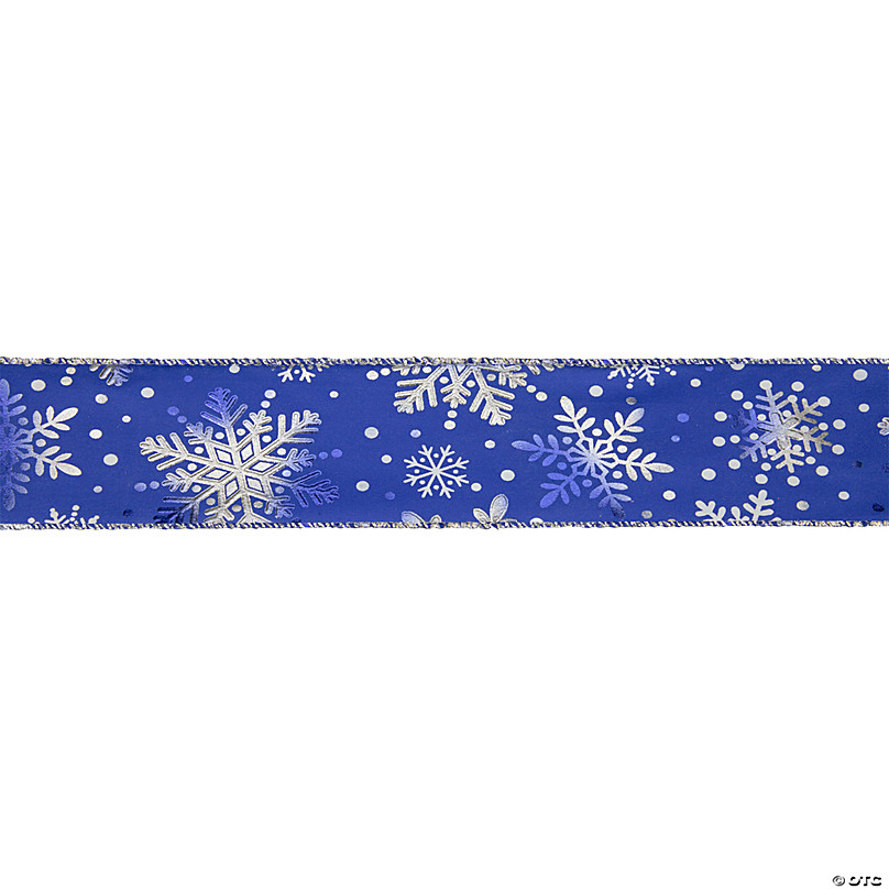 Vickerman 4 Proper 5 Yards Gold/White Embroidery Wired Edge Christmas  Ribbon.