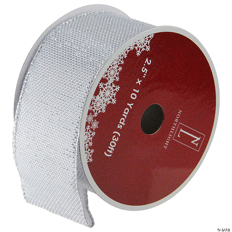 Red Faux Burlap Christmas Ribbon - (2.5 inch x 10 Yards)