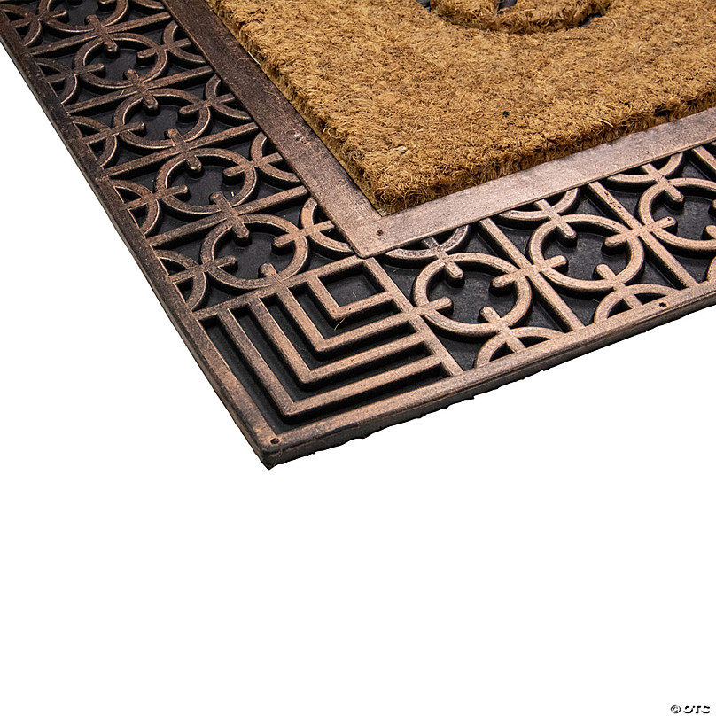 Northlight Gold and Natural Coir Rectangular Welcome Doormat 23