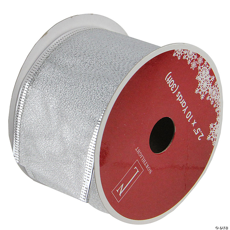 White Snowflake 4 X 5 Yds. Ribbon (Set Of 2) Wired Polyester