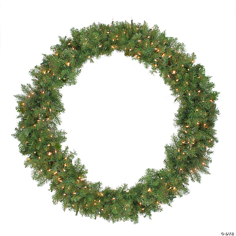 Northlight Pre-Lit Northern Pine Artificial Christmas Wreath 48-Inch  Clear Lights Oriental Trading