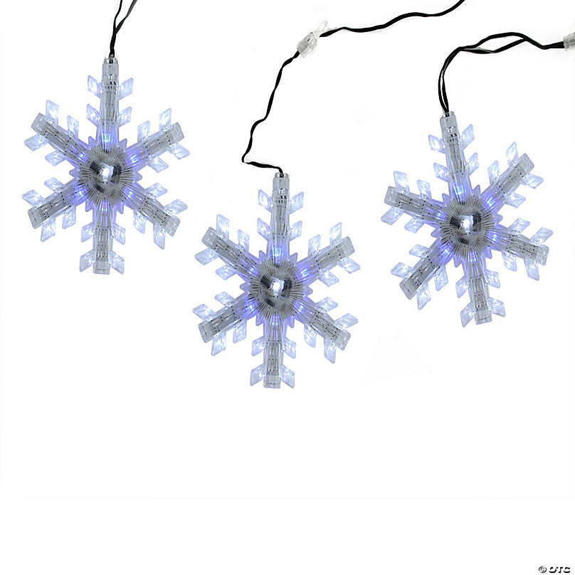 Massage Maiden hund Northlight Set of 3 Cascading White and Blue Snowfall LED Snowflake  Christmas Lights 25" | Oriental Trading