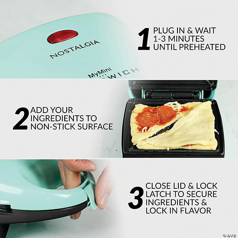 Nostalgia My Mini Personal Electric Waffle Maker, Aqua