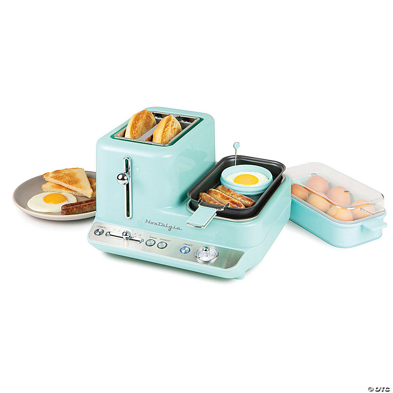 Nostalgia Retro 2-Slice Bagel Toaster, Aqua