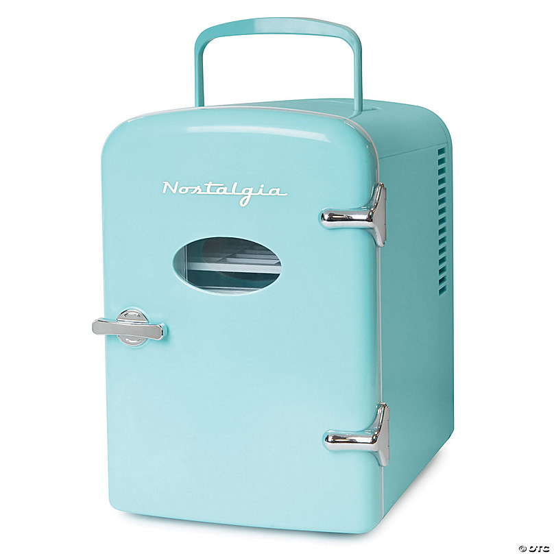 Nostalgia Retro 6-Can Personal Cooling and Heating Refrigerator, Aqua