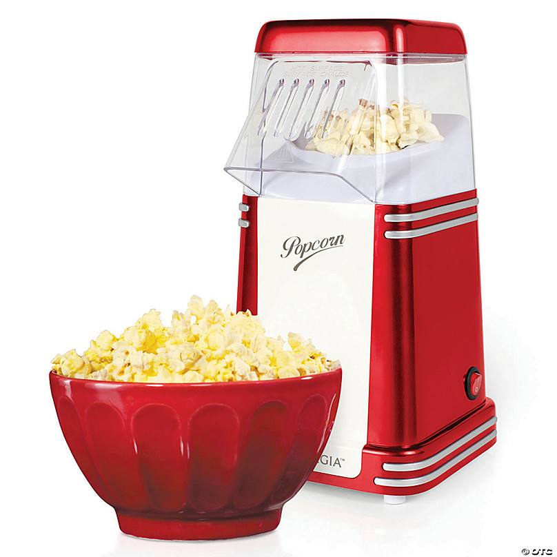 Hot Air Popcorn Maker and Bucket, Coral — Nostalgia Products